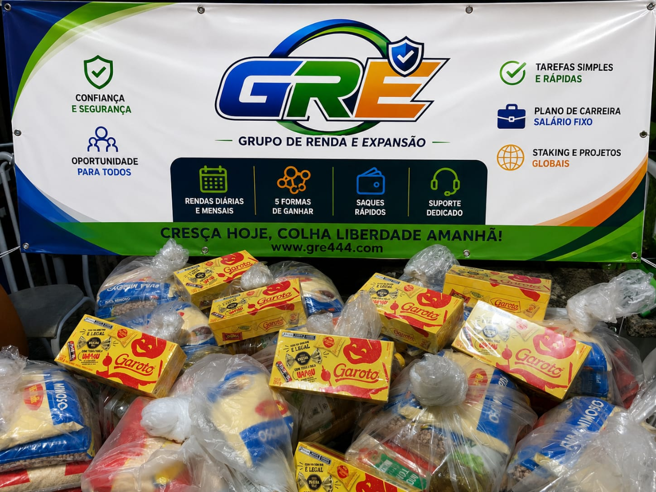 Cestas básicas entregues pela GRE aos membros